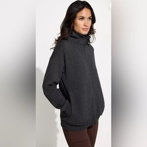 Mondetta Heather Gray Full Zip Fleece Sweater size Medium